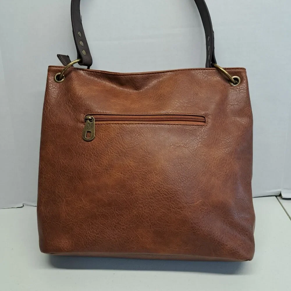 Montana West Hobo Vegan Leather Top Handle Shoulder Bag - Picture 2 of 13